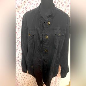 Plus size Charter Club Black Denim Style Jacket